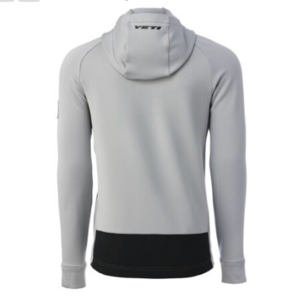Yeti Cycles Mens Grey Black Full Zip Performance Fleece Hoodie Jacket Size Large - Picture 14 of 15
